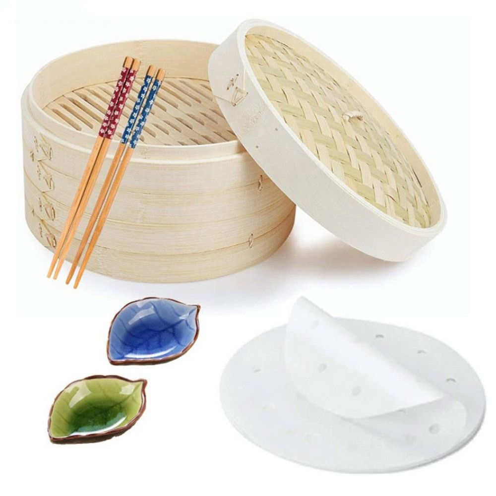 Bao Steamer Bamboo - Chinese stoompan van bamboe met deksel