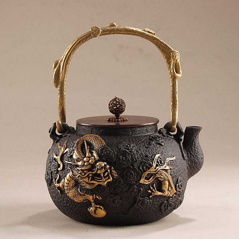 Cast Iron Corn - 1,2L gietijzeren waterkoker/Gongfu theepot met patronen,