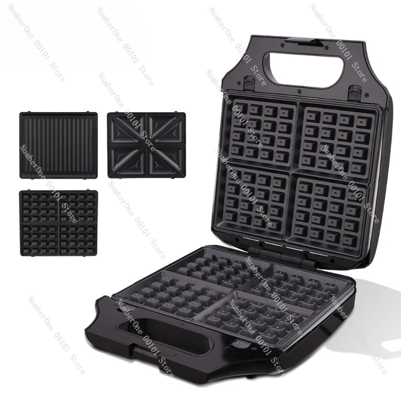 Egg Waffle Pan - Huishoudelijke kleine multifunctionele 3-in-1 elektrische cakepan,
