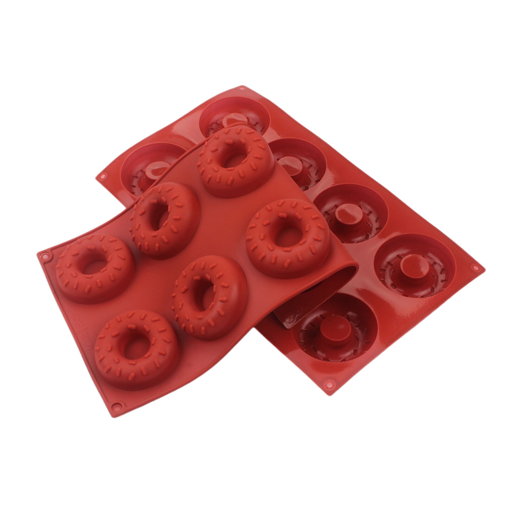 Donut Mold Silicone - 8-gaats siliconen donutvorm met versiering, chocolademousse