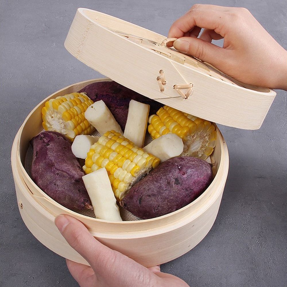 Bao Steamer Bamboo - Chinese stoompan van bamboe met deksel