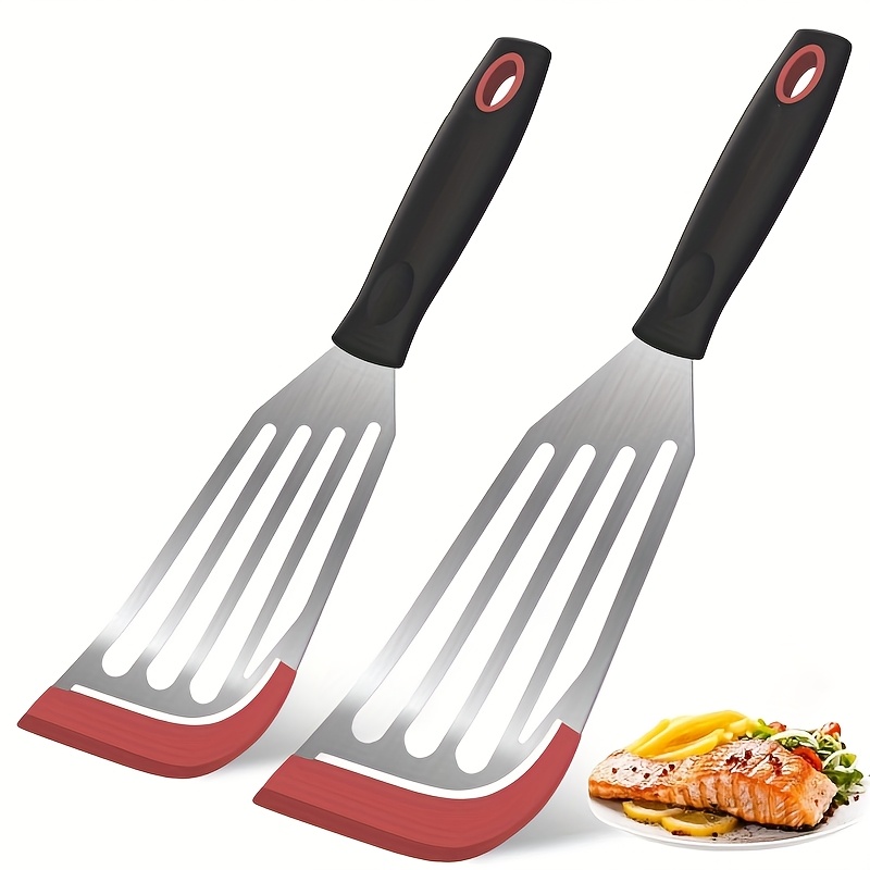 Okonomiyaki Spatula - Roestvrijstalen siliconen spatel, hittebestendig frituren vis